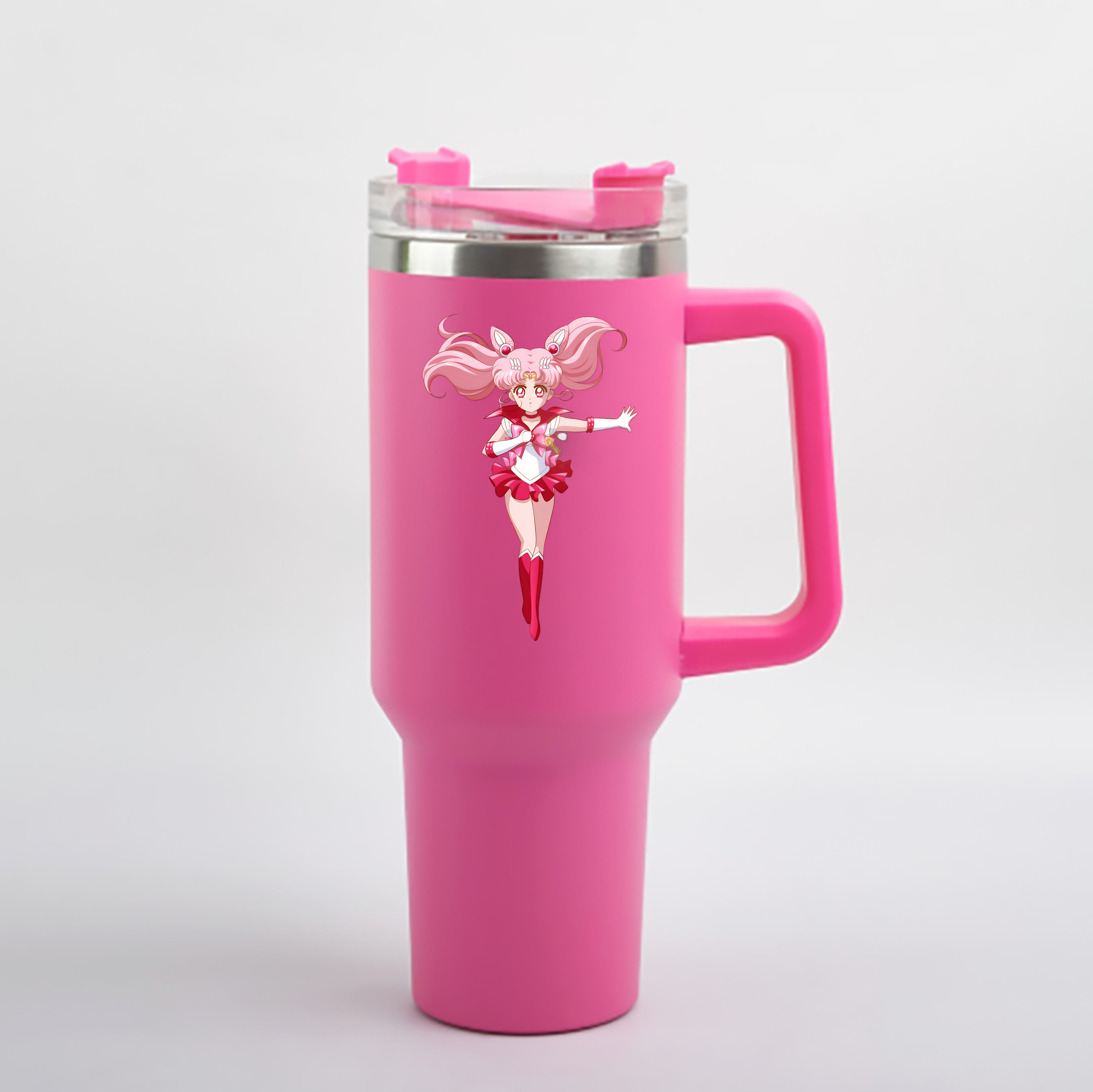 （画像用） 美少女戦士セーラームーン ちびうさ Sailor Moon Chibiusa Tsukino Usagi Small Lady Serenity 1200mL車用タンブラー - クリスタルステッカー（プラスチックストロー付き）